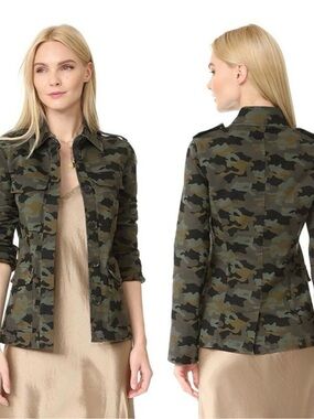 L'AGENCE Cromwell Army Green Camo JACKET Coat size small